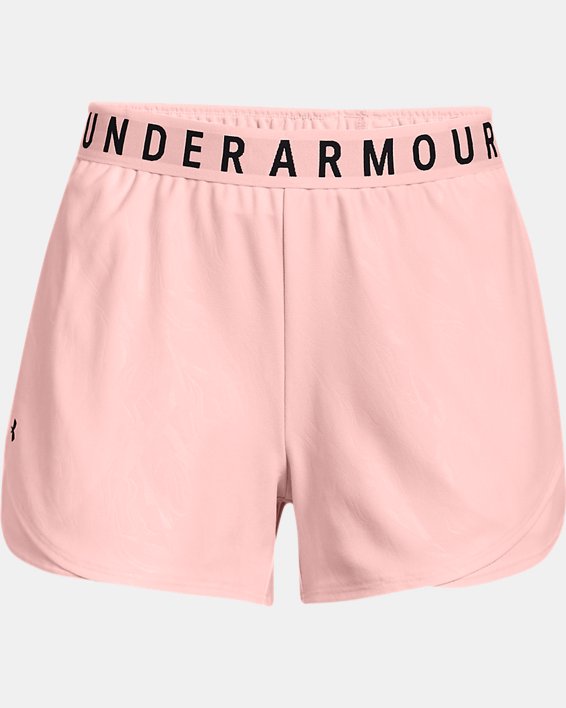 Women's UA Play Up 3.0 Emboss Shorts, Pink, pdpMainDesktop image number 4